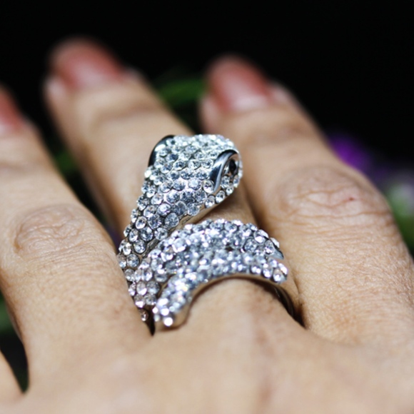 Jenna Jameson Jewelry - 925 14KT Gold Dipped CZ Pave Snake Engagement